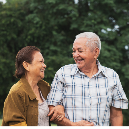 woman and man walking together