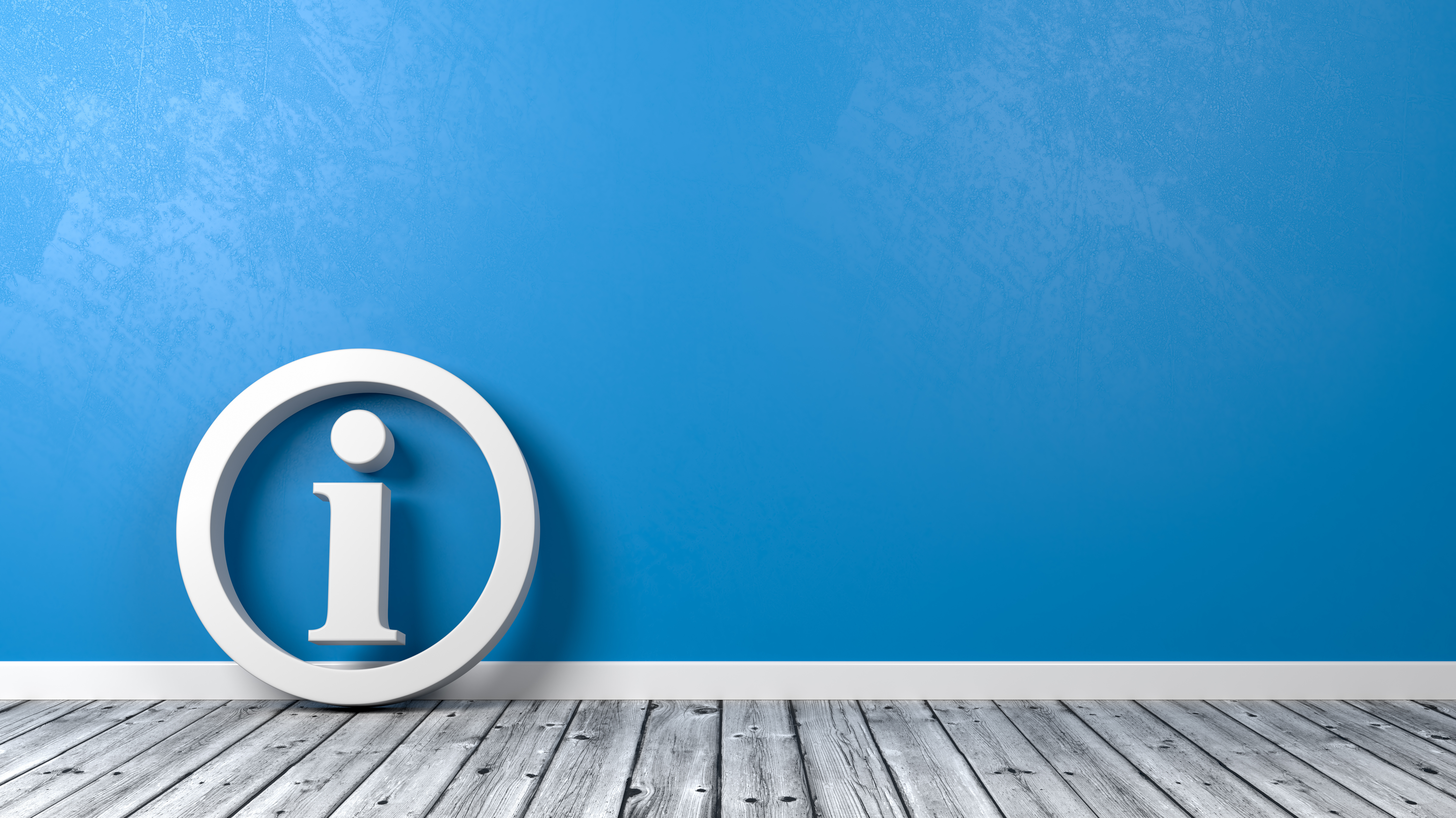 Information mark on a wooden floor