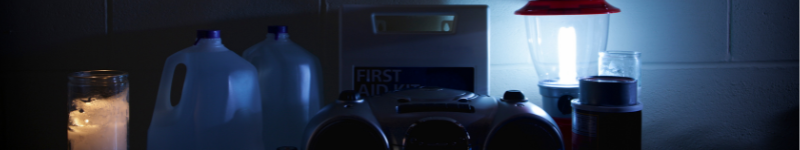 candle, flashlight and other items used in a power outage