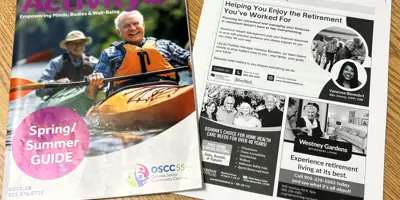 Advertisement section of the activity guide
