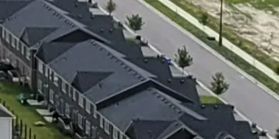 aerial view of townhouses