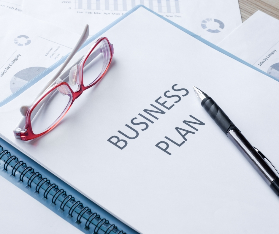 Business plan with glasses