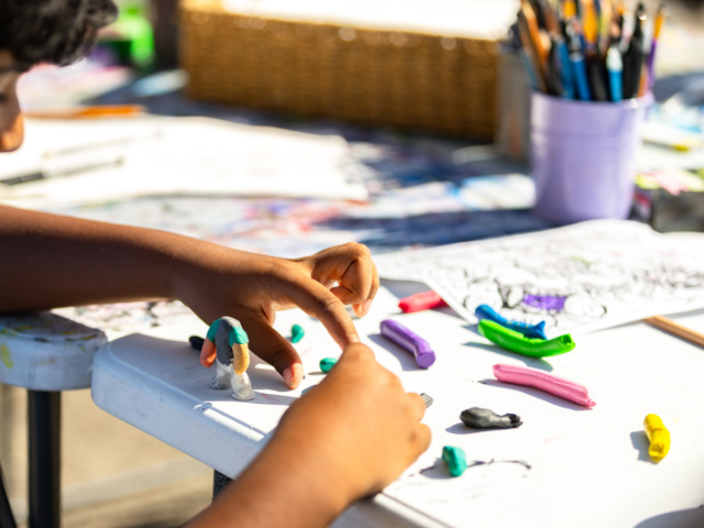 Person completing arts and crafts