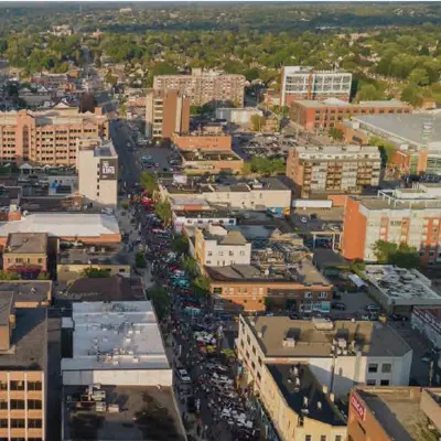 Aerial view of downtown Oshawa