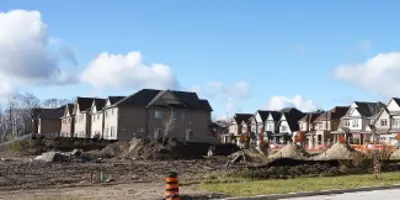 two sets of townhouses