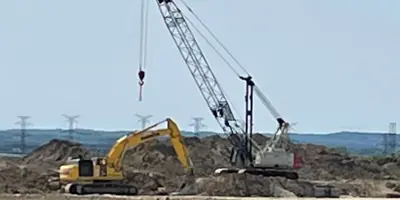 large crane on construction site