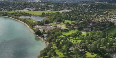 aerial view of the Oshawa harbour